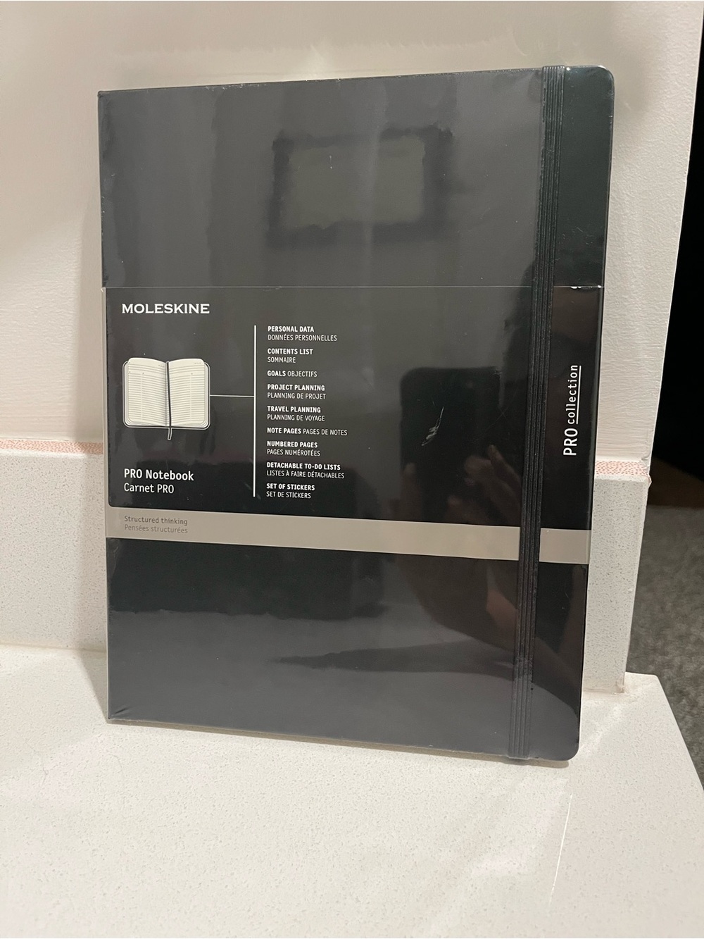 Black Moleskine Carnet PRO Collection Hard Cover Notebook 7 1/2 x 10 192 pgs NWT